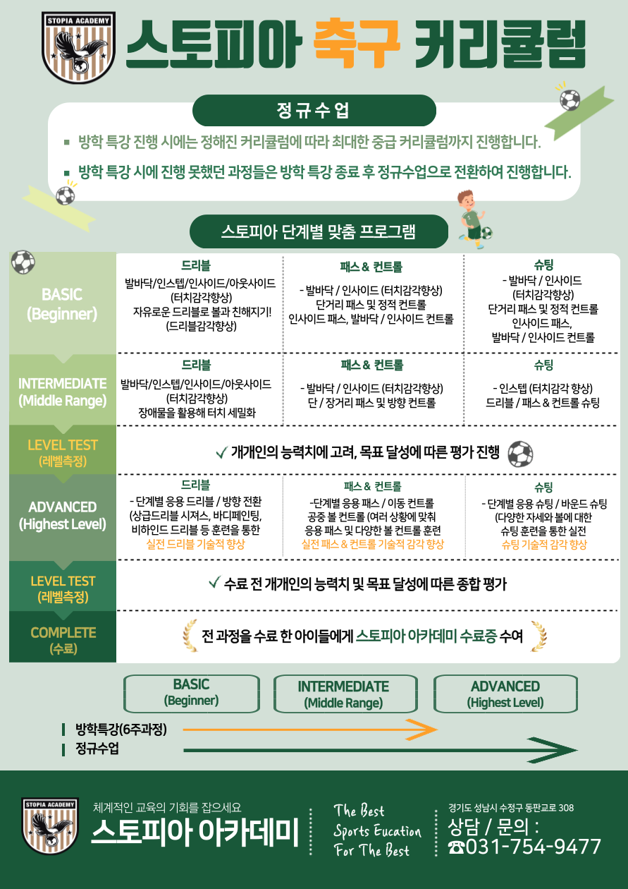 스토피아 아카데미 축구 커리큘럼